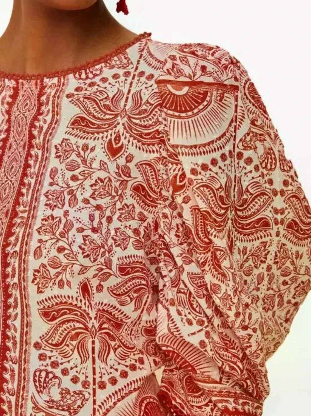 NWT FARM Rio River Ride Red Blouse Sz XL